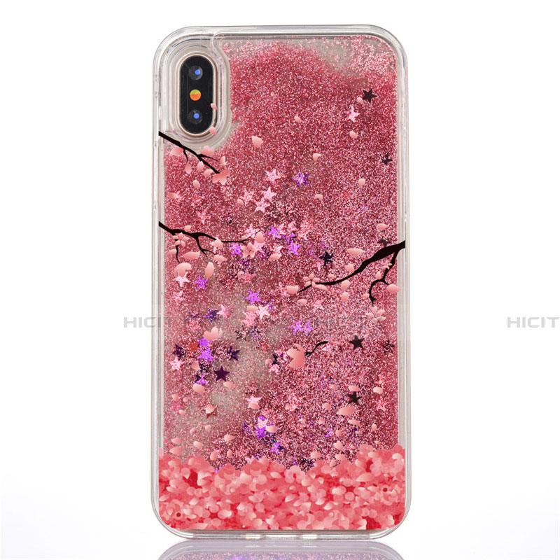 Silikon Schutzhülle Ultra Dünn Tasche Durchsichtig Transparent Blumen T04 für Apple iPhone X groß