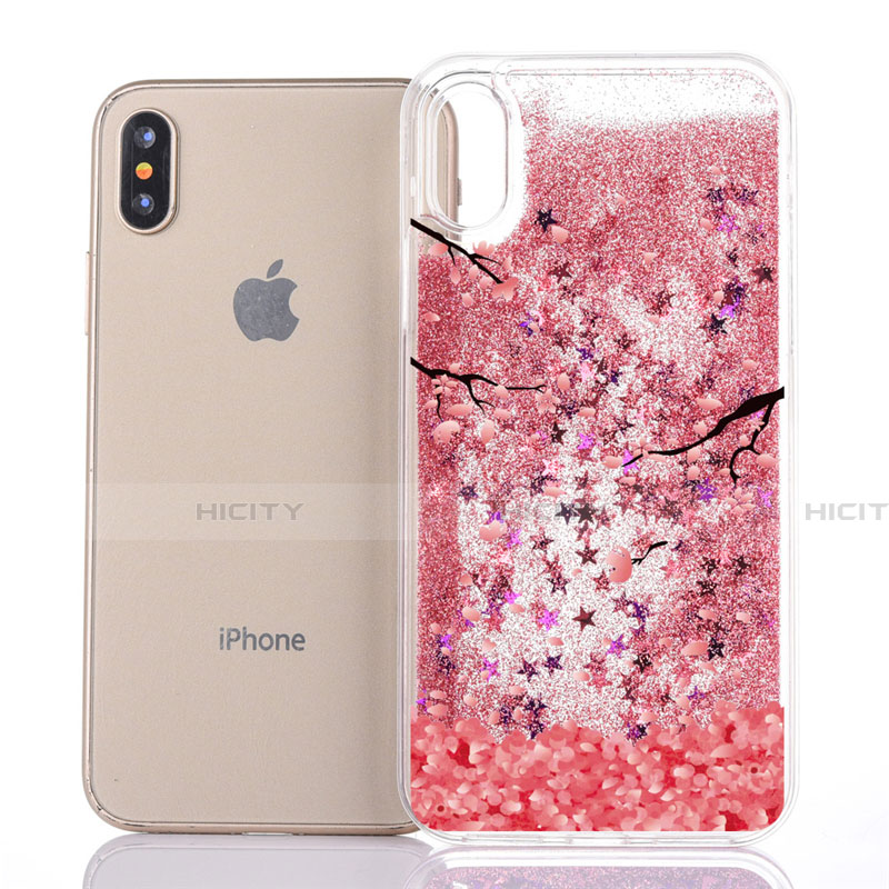 Silikon Schutzhülle Ultra Dünn Tasche Durchsichtig Transparent Blumen T04 für Apple iPhone X groß