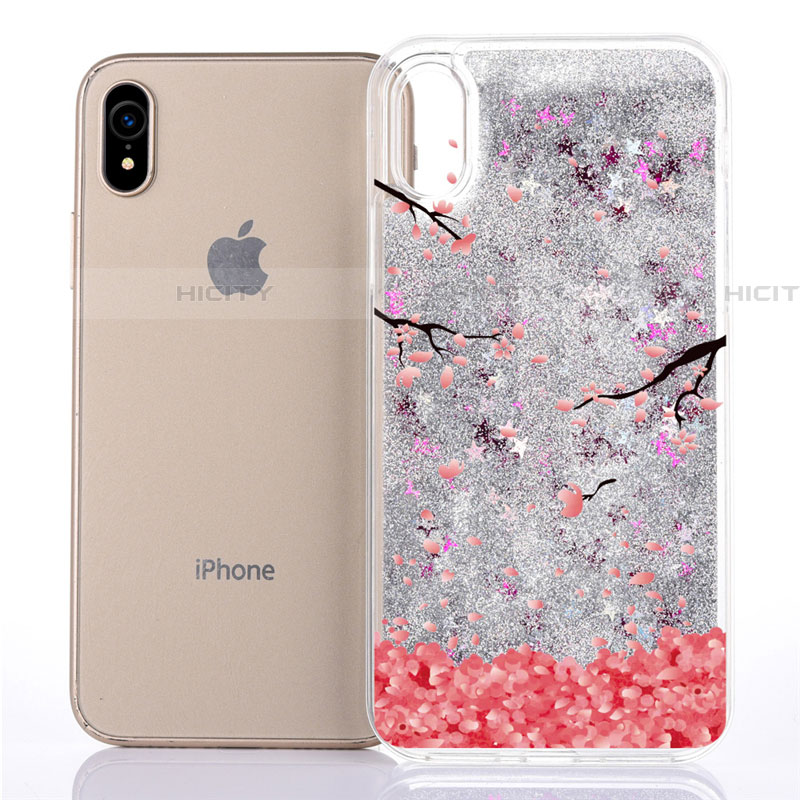 Silikon Schutzhülle Ultra Dünn Tasche Durchsichtig Transparent Blumen T04 für Apple iPhone XR groß