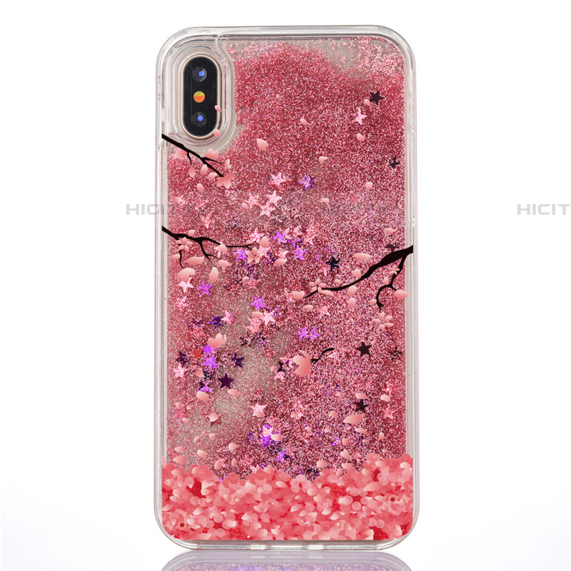 Silikon Schutzhülle Ultra Dünn Tasche Durchsichtig Transparent Blumen T04 für Apple iPhone Xs groß