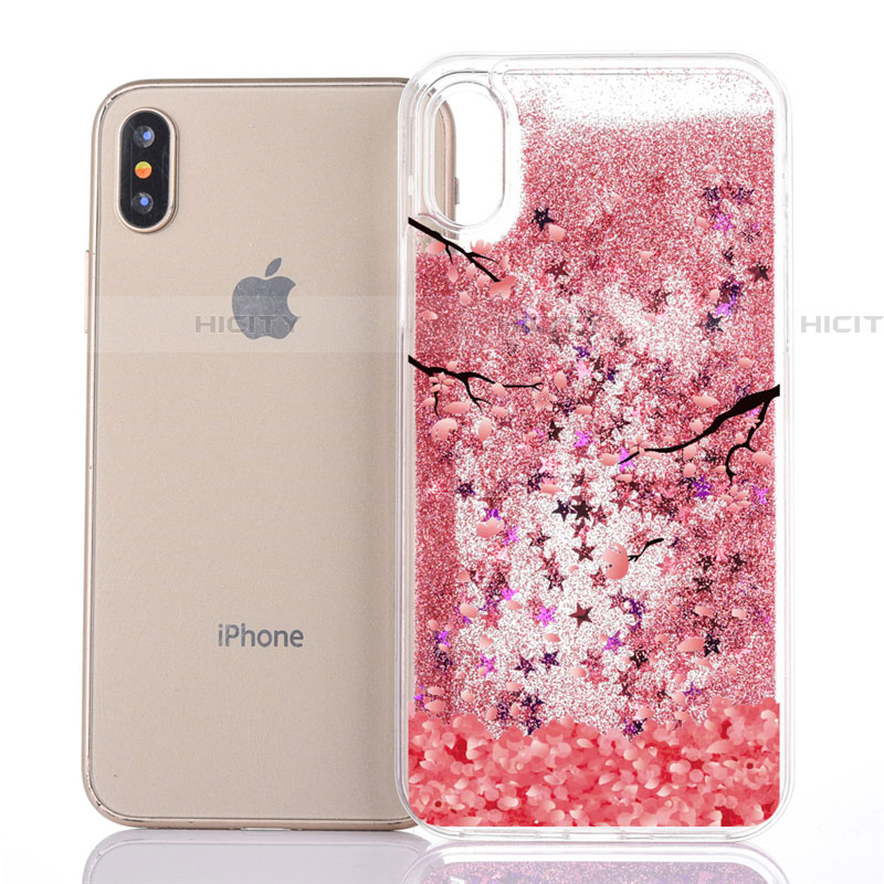 Silikon Schutzhülle Ultra Dünn Tasche Durchsichtig Transparent Blumen T04 für Apple iPhone Xs groß