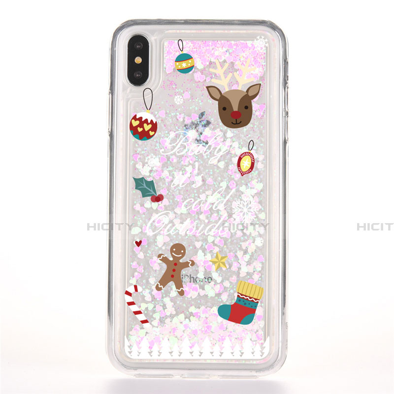 Silikon Schutzhülle Ultra Dünn Tasche Durchsichtig Transparent Blumen T08 für Apple iPhone X