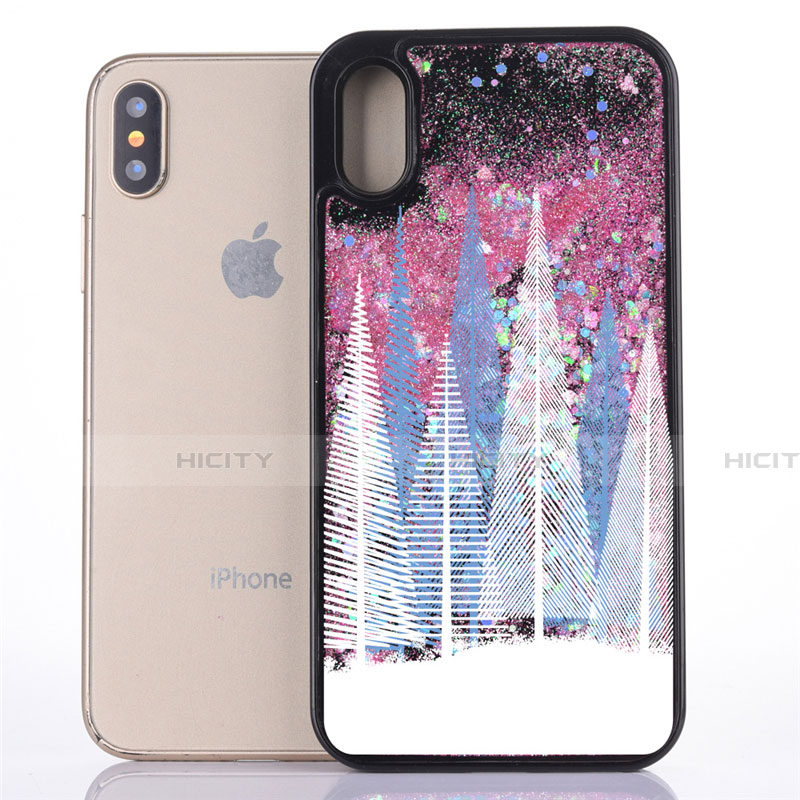 Silikon Schutzhülle Ultra Dünn Tasche Durchsichtig Transparent Blumen T09 für Apple iPhone X groß