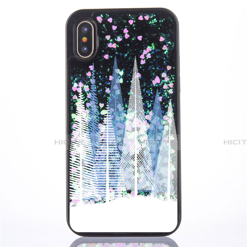 Silikon Schutzhülle Ultra Dünn Tasche Durchsichtig Transparent Blumen T09 für Apple iPhone X groß