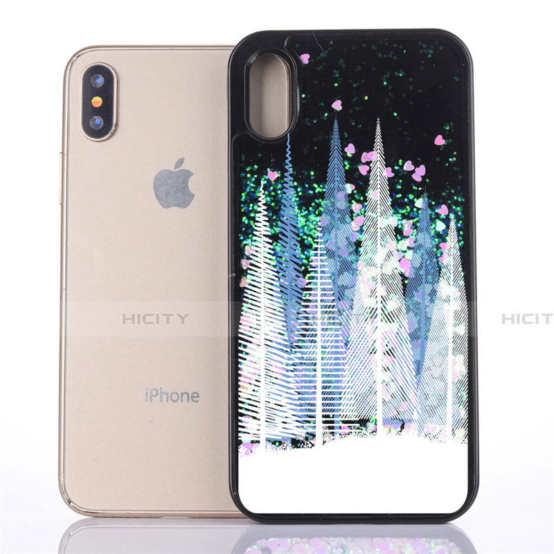 Silikon Schutzhülle Ultra Dünn Tasche Durchsichtig Transparent Blumen T09 für Apple iPhone X groß