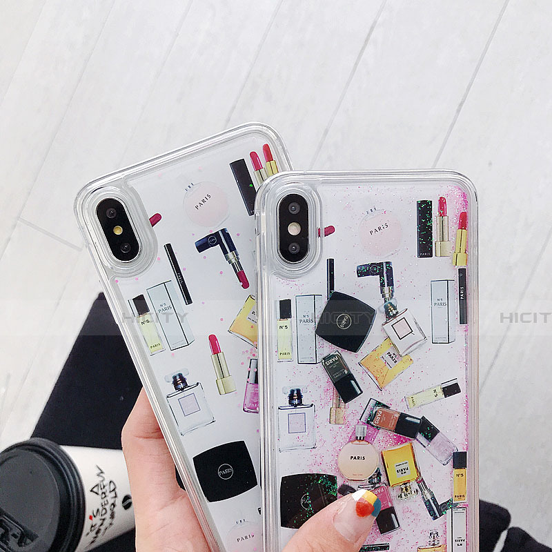 Silikon Schutzhülle Ultra Dünn Tasche Durchsichtig Transparent Blumen T10 für Apple iPhone X groß