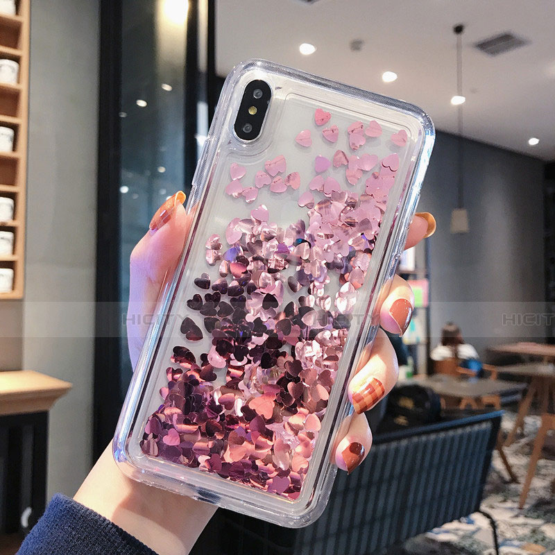 Silikon Schutzhülle Ultra Dünn Tasche Durchsichtig Transparent Blumen T14 für Apple iPhone X Rosegold