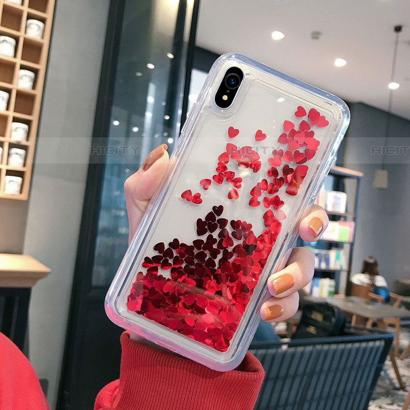 Silikon Schutzhülle Ultra Dünn Tasche Durchsichtig Transparent Blumen T14 für Apple iPhone XR Rot