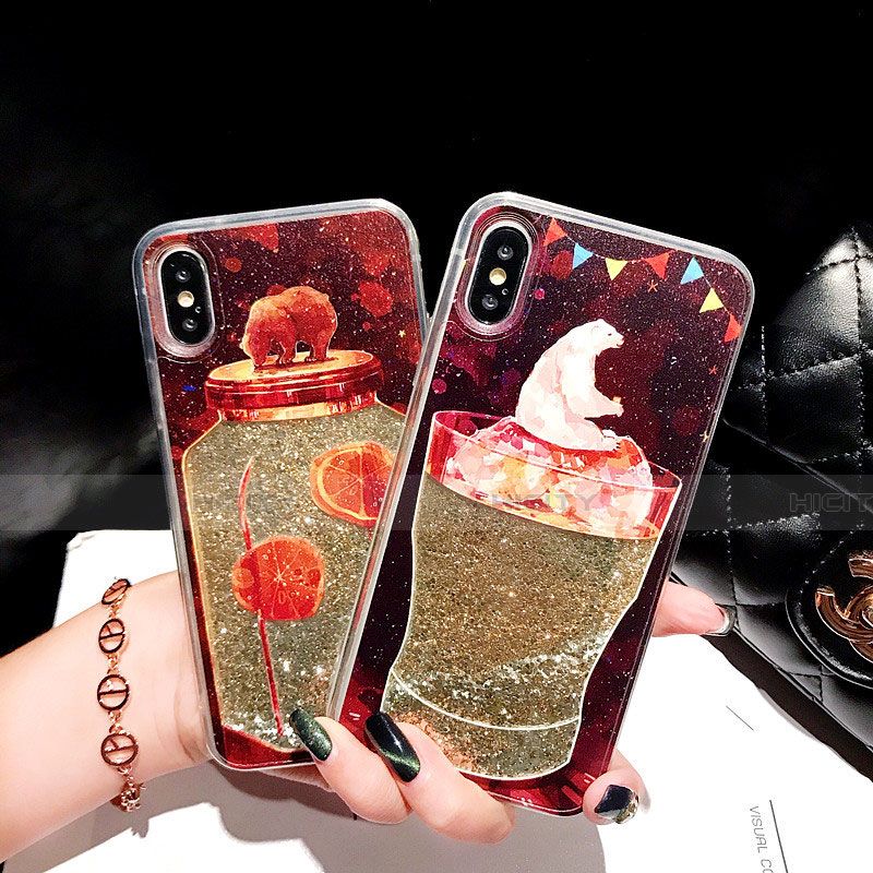 Silikon Schutzhülle Ultra Dünn Tasche Durchsichtig Transparent Blumen T16 für Apple iPhone X groß