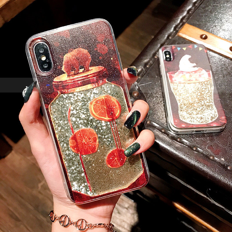 Silikon Schutzhülle Ultra Dünn Tasche Durchsichtig Transparent Blumen T16 für Apple iPhone Xs Rot Plus