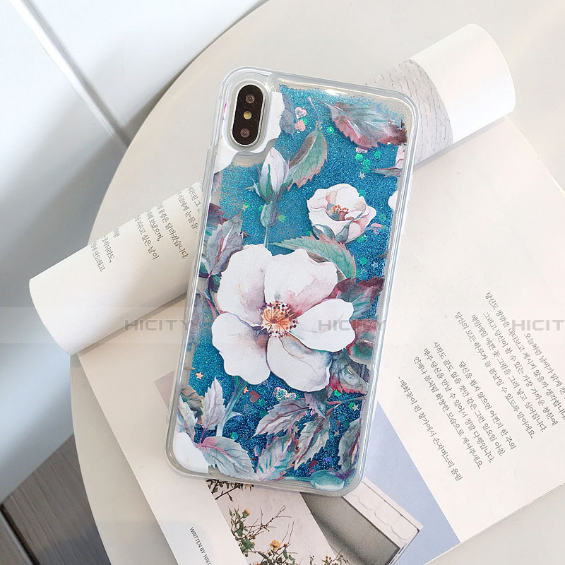 Silikon Schutzhülle Ultra Dünn Tasche Durchsichtig Transparent Blumen T18 für Apple iPhone X groß