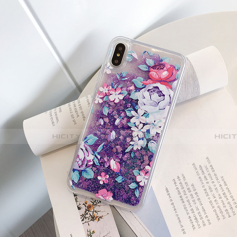 Silikon Schutzhülle Ultra Dünn Tasche Durchsichtig Transparent Blumen T18 für Apple iPhone X groß