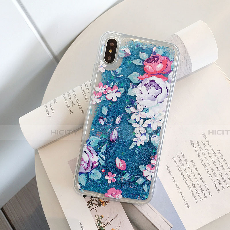 Silikon Schutzhülle Ultra Dünn Tasche Durchsichtig Transparent Blumen T18 für Apple iPhone X groß