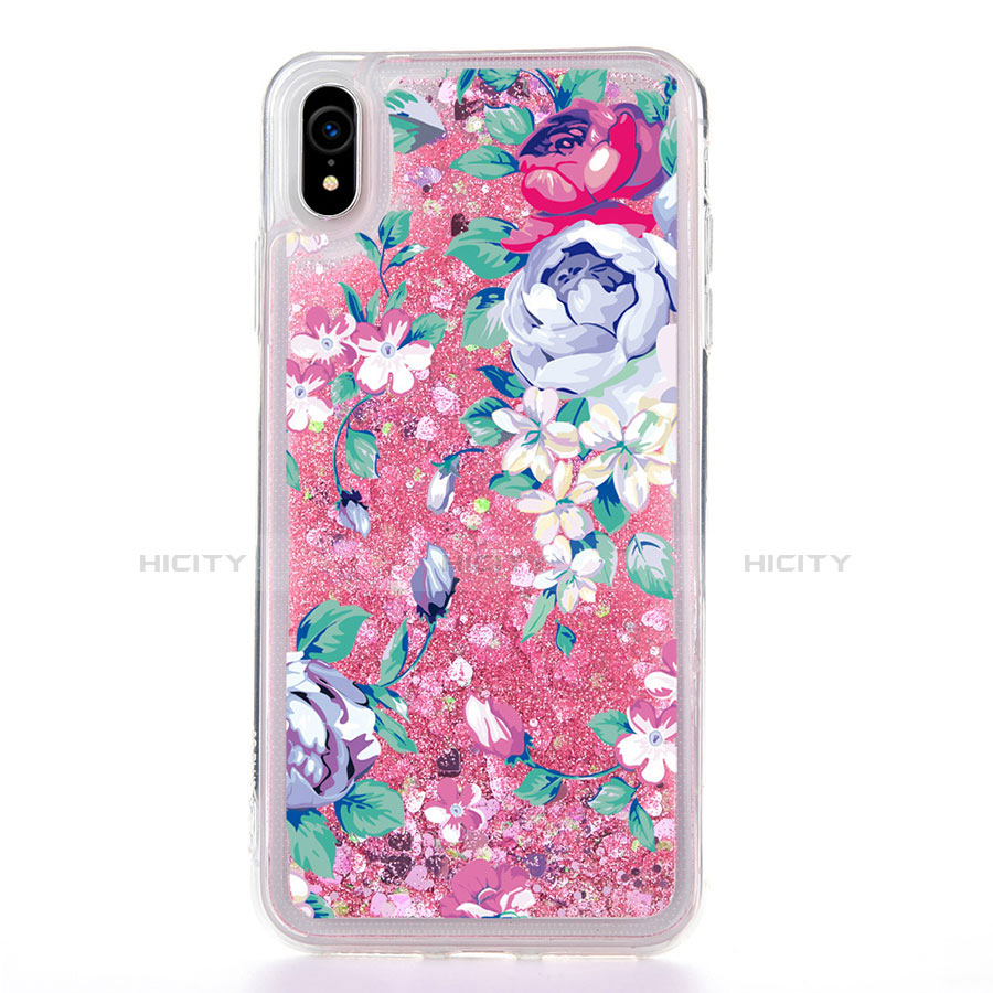 Silikon Schutzhülle Ultra Dünn Tasche Durchsichtig Transparent Blumen T18 für Apple iPhone XR Rosegold