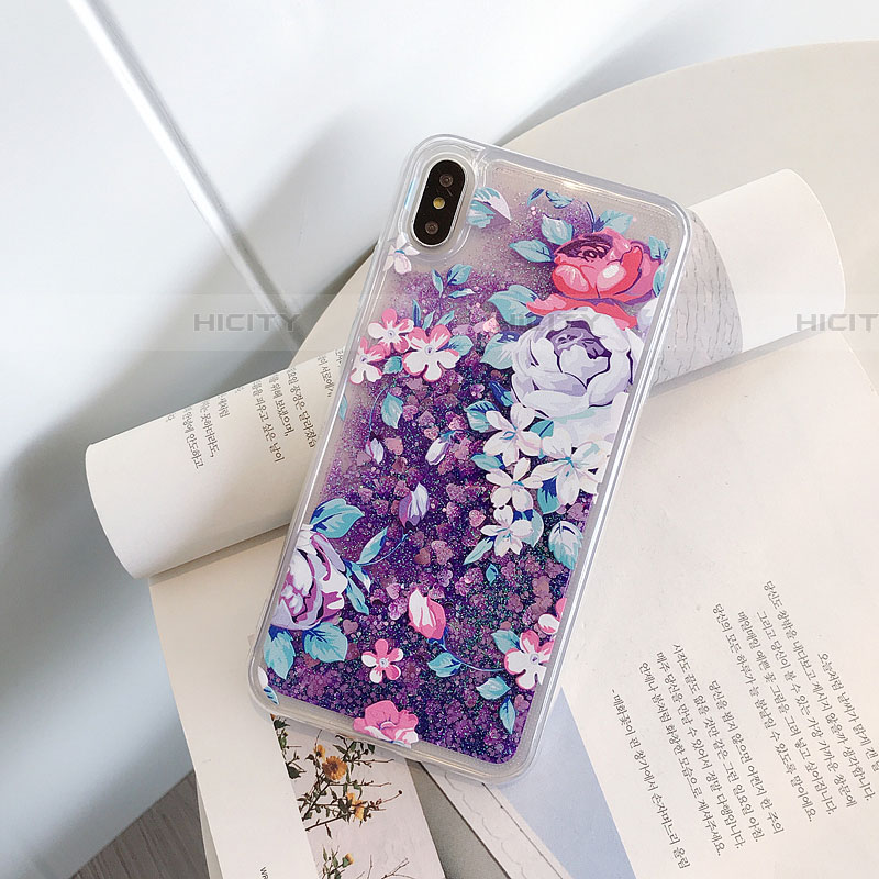 Silikon Schutzhülle Ultra Dünn Tasche Durchsichtig Transparent Blumen T18 für Apple iPhone Xs