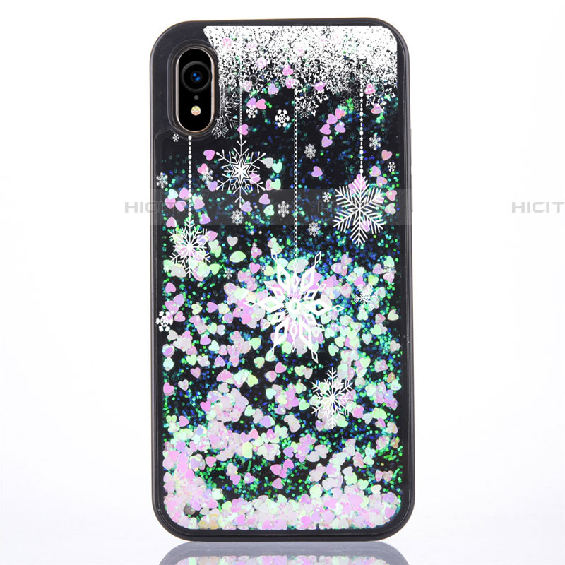 Silikon Schutzhülle Ultra Dünn Tasche Durchsichtig Transparent Blumen Z01 für Apple iPhone XR Grau