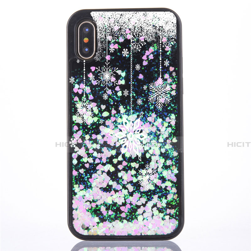 Silikon Schutzhülle Ultra Dünn Tasche Durchsichtig Transparent Blumen Z02 für Apple iPhone X groß