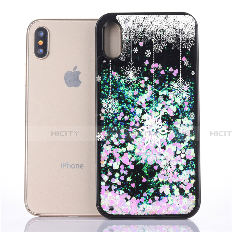 Silikon Schutzhülle Ultra Dünn Tasche Durchsichtig Transparent Blumen Z02 für Apple iPhone X groß