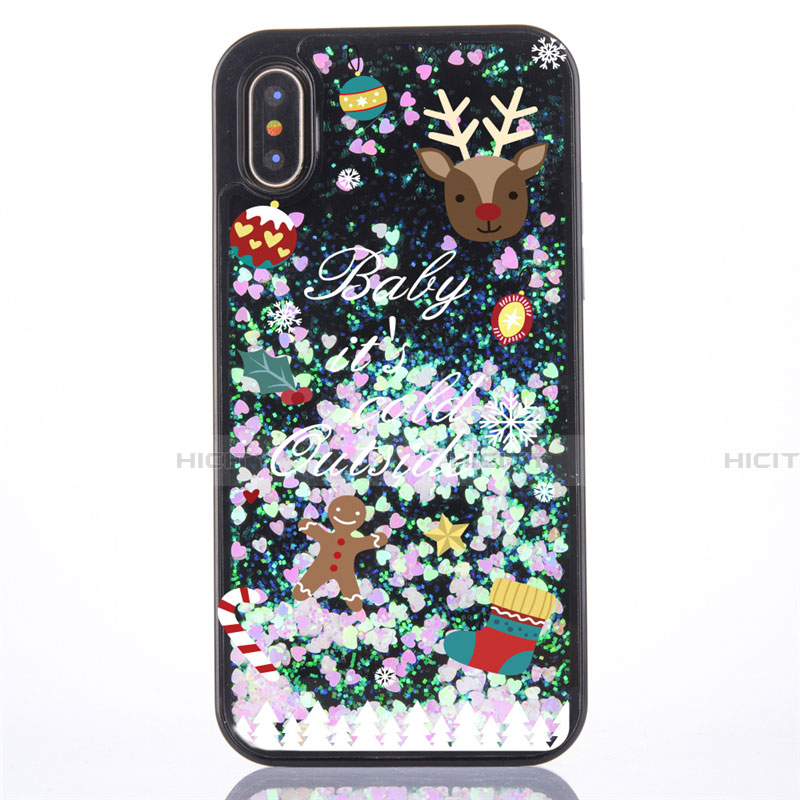 Silikon Schutzhülle Ultra Dünn Tasche Durchsichtig Transparent Blumen Z02 für Apple iPhone X groß