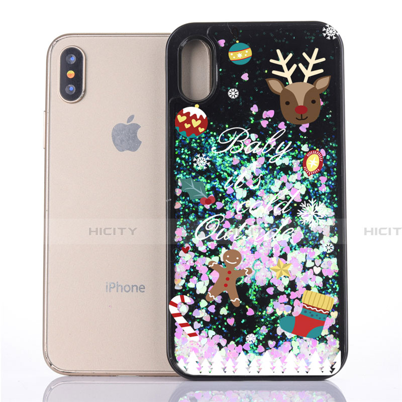 Silikon Schutzhülle Ultra Dünn Tasche Durchsichtig Transparent Blumen Z02 für Apple iPhone X groß