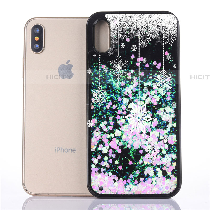 Silikon Schutzhülle Ultra Dünn Tasche Durchsichtig Transparent Blumen Z02 für Apple iPhone Xs groß