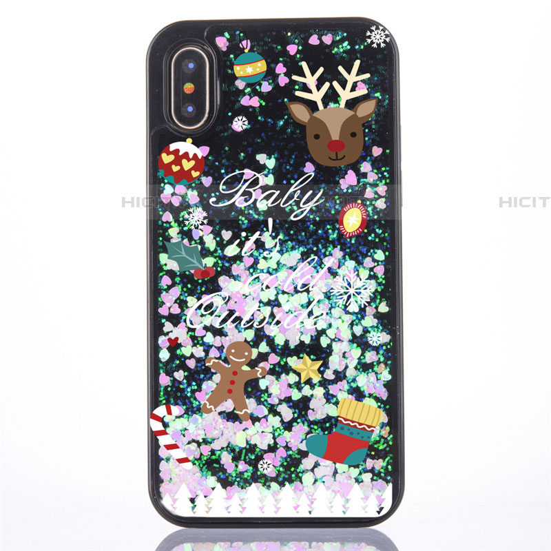 Silikon Schutzhülle Ultra Dünn Tasche Durchsichtig Transparent Blumen Z02 für Apple iPhone Xs groß