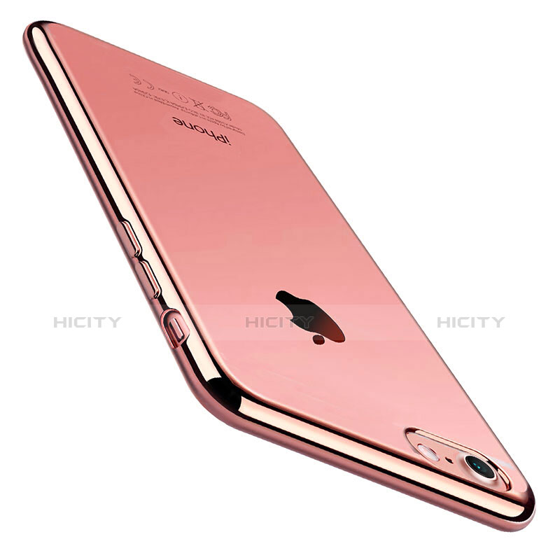 Silikon Schutzhülle Ultra Dünn Tasche Durchsichtig Transparent C01 für Apple iPhone 7 Rosegold Plus