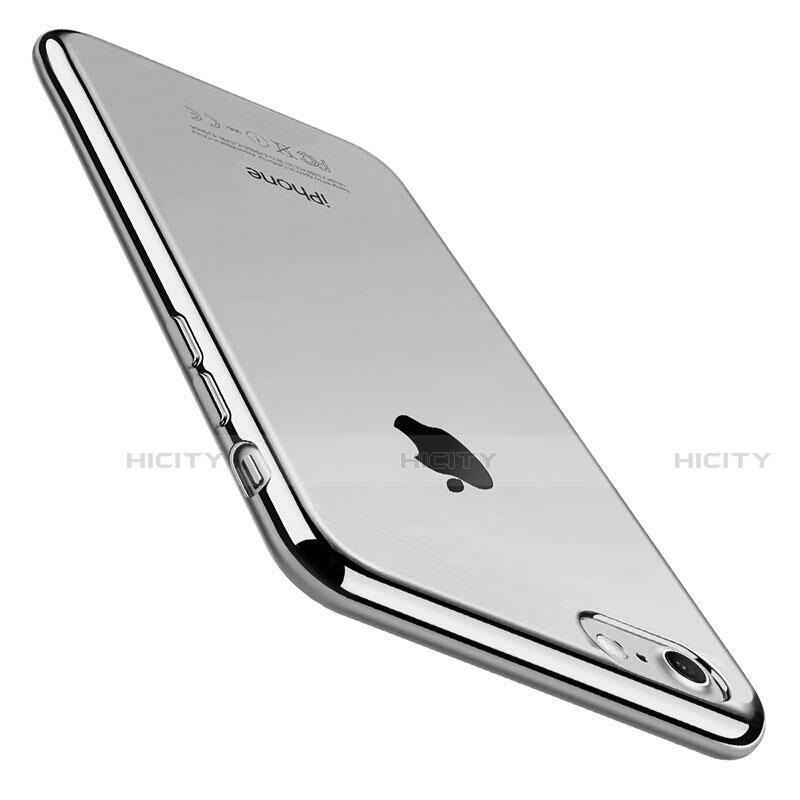 Silikon Schutzhülle Ultra Dünn Tasche Durchsichtig Transparent C01 für Apple iPhone SE (2020) Silber Plus