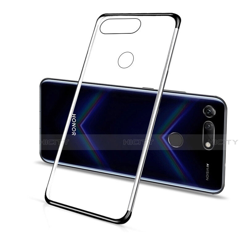 Silikon Schutzhülle Ultra Dünn Tasche Durchsichtig Transparent C01 für Huawei Honor View 20 Schwarz Plus