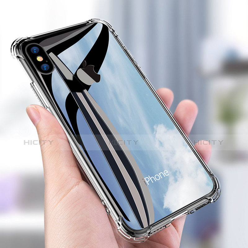 Silikon Schutzhülle Ultra Dünn Tasche Durchsichtig Transparent C04 für Apple iPhone X Klar groß