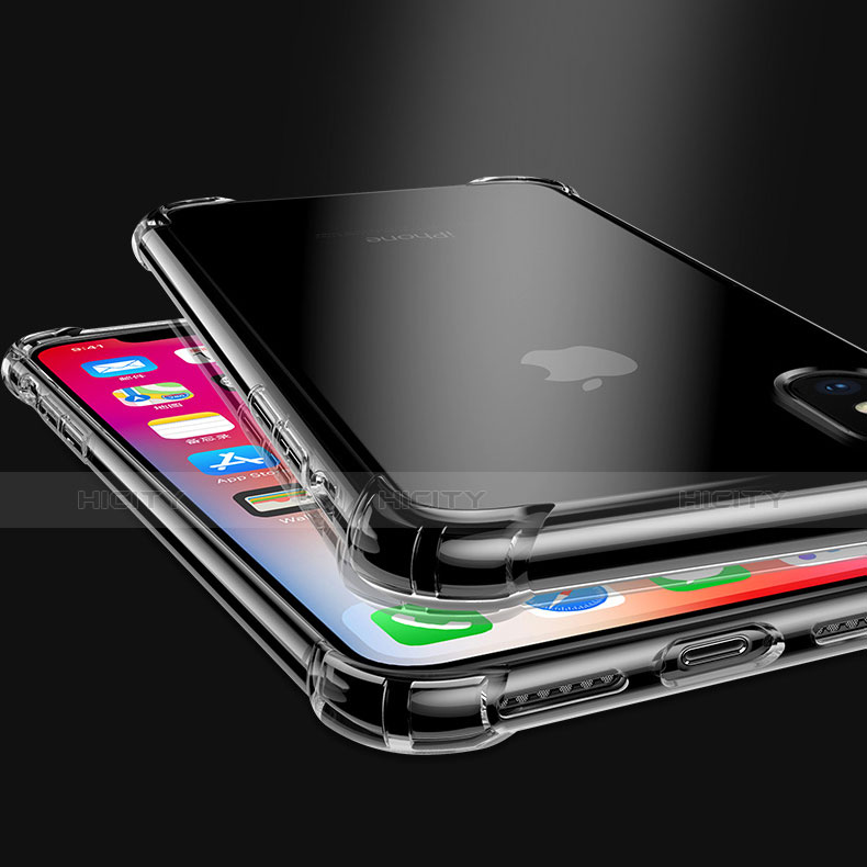 Silikon Schutzhülle Ultra Dünn Tasche Durchsichtig Transparent C04 für Apple iPhone X Klar groß