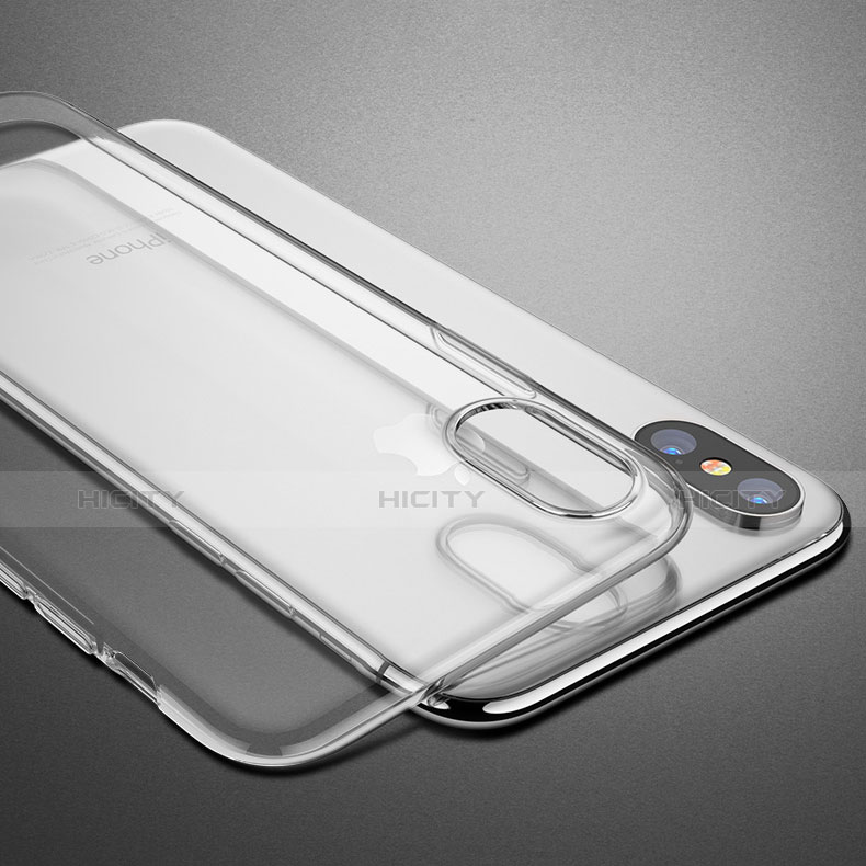 Silikon Schutzhülle Ultra Dünn Tasche Durchsichtig Transparent C05 für Apple iPhone X Klar