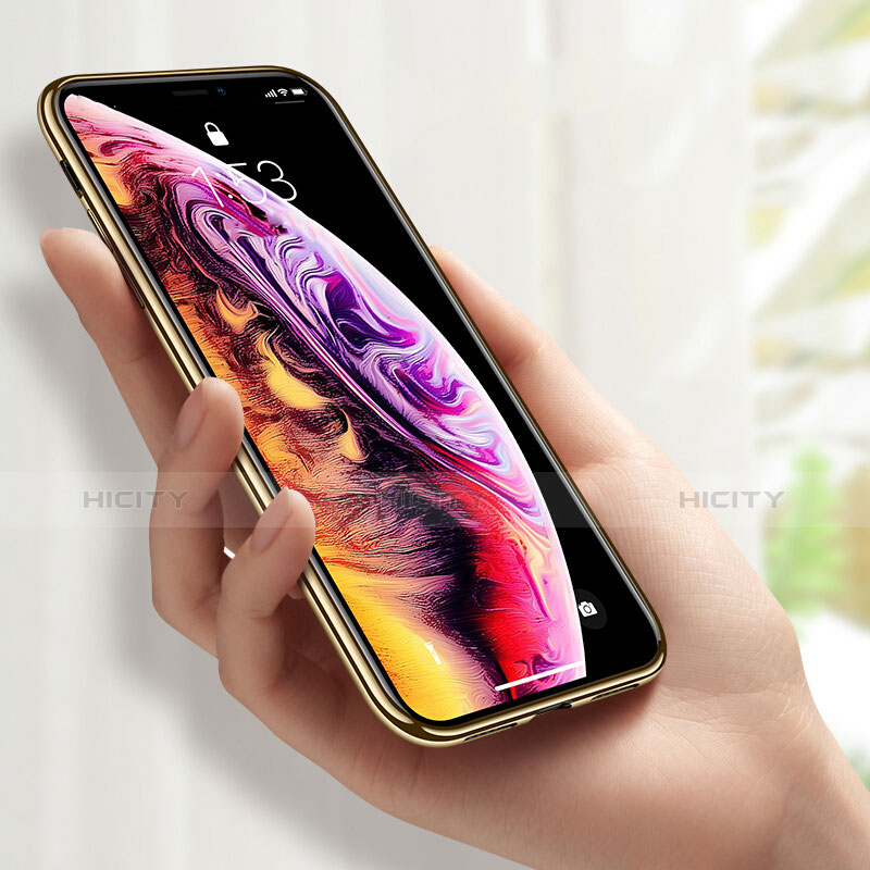 Silikon Schutzhülle Ultra Dünn Tasche Durchsichtig Transparent C12 für Apple iPhone X Gold