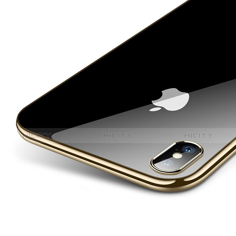 Silikon Schutzhülle Ultra Dünn Tasche Durchsichtig Transparent C12 für Apple iPhone X Gold