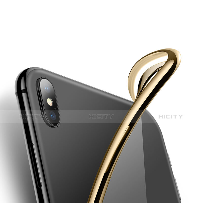 Silikon Schutzhülle Ultra Dünn Tasche Durchsichtig Transparent C12 für Apple iPhone X Gold