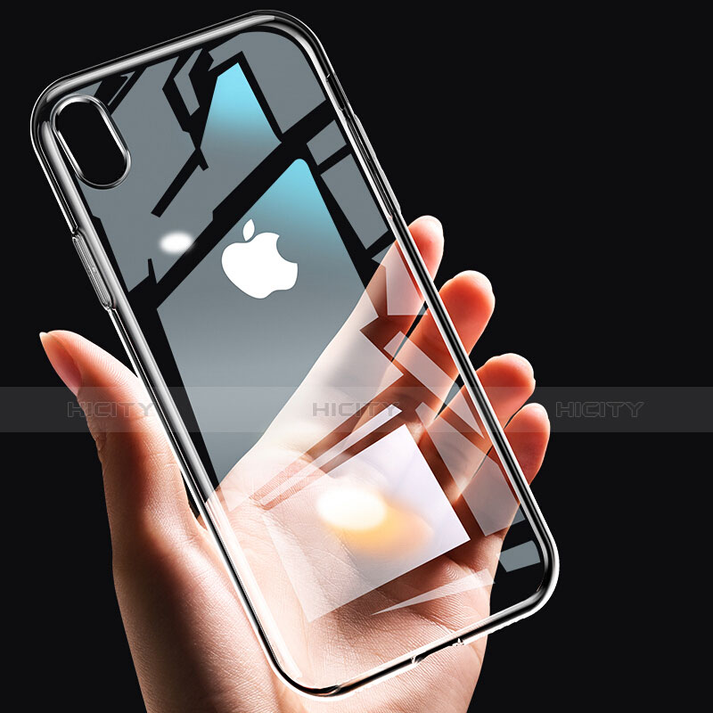 Silikon Schutzhülle Ultra Dünn Tasche Durchsichtig Transparent C12 für Apple iPhone X Silber