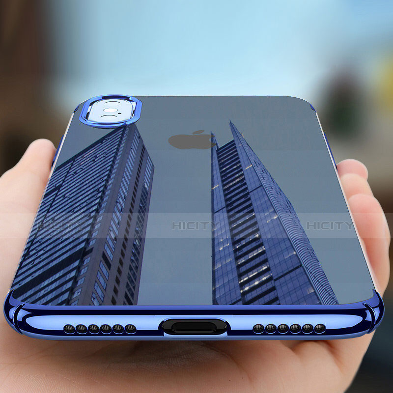 Silikon Schutzhülle Ultra Dünn Tasche Durchsichtig Transparent C16 für Apple iPhone X Blau