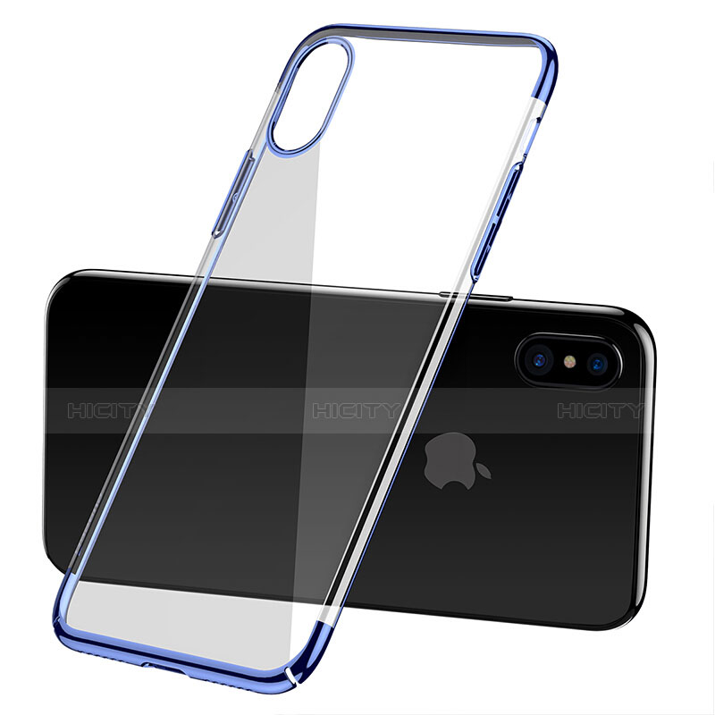 Silikon Schutzhülle Ultra Dünn Tasche Durchsichtig Transparent C16 für Apple iPhone X Blau