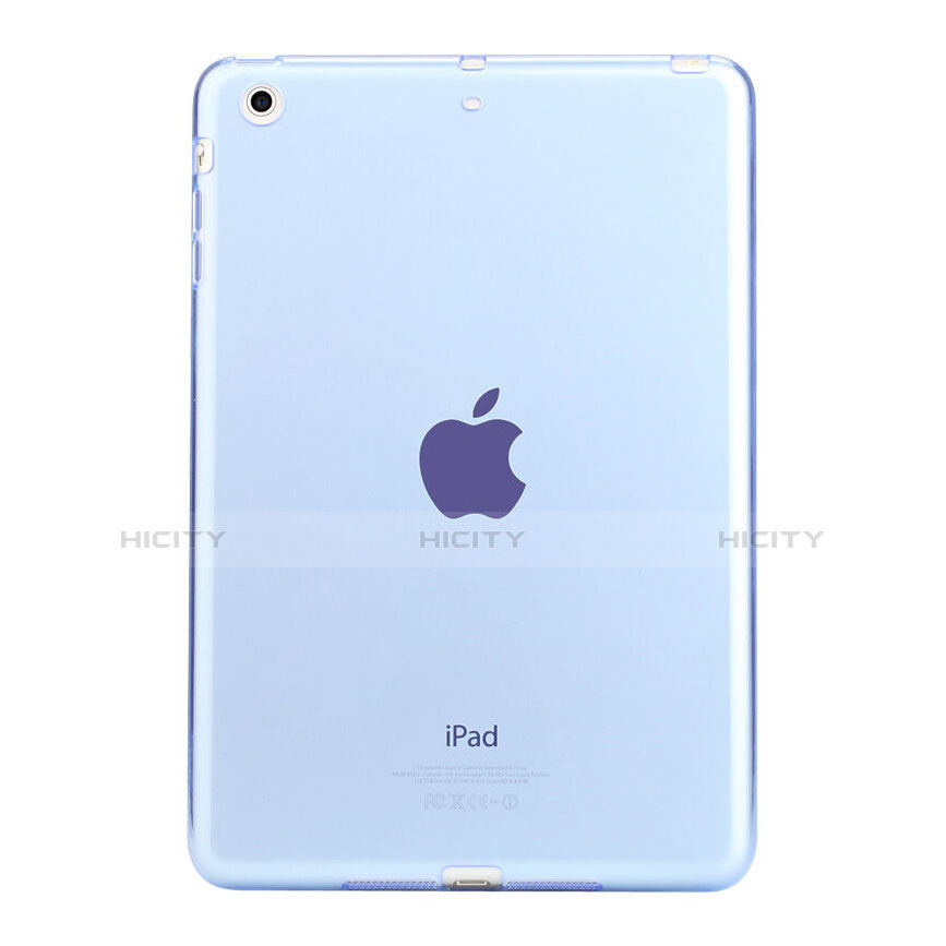 Silikon Schutzhülle Ultra Dünn Tasche Durchsichtig Transparent für Apple iPad Mini 2 Hellblau