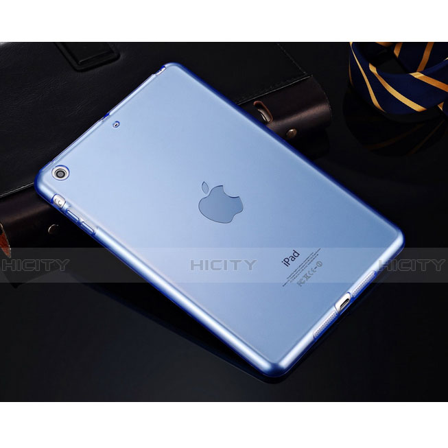 Silikon Schutzhülle Ultra Dünn Tasche Durchsichtig Transparent für Apple iPad Mini 2 Hellblau