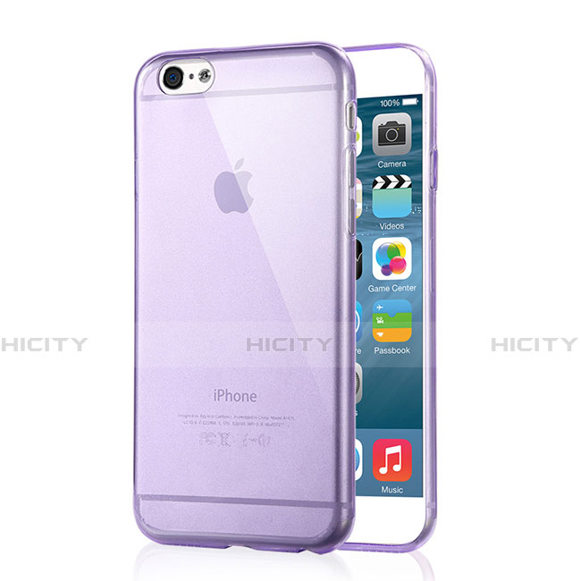 Silikon Schutzhülle Ultra Dünn Tasche Durchsichtig Transparent für Apple iPhone 6 Plus Violett