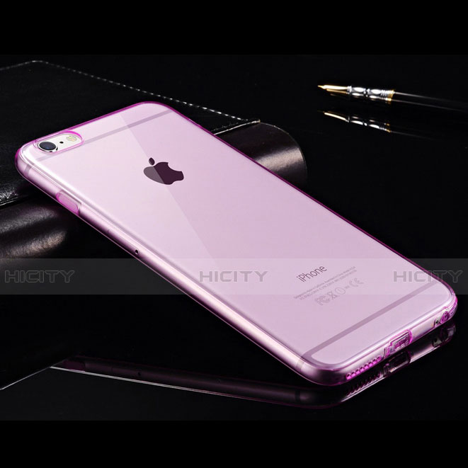 Silikon Schutzhülle Ultra Dünn Tasche Durchsichtig Transparent für Apple iPhone 6 Plus Violett