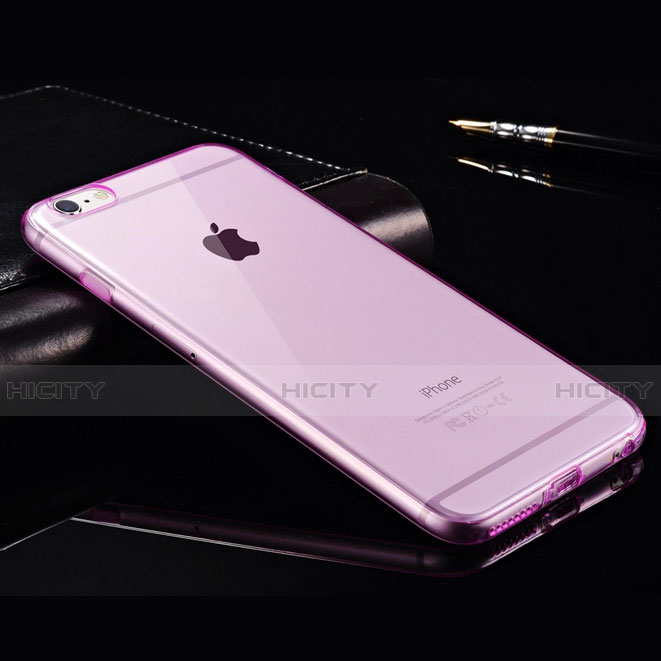 Silikon Schutzhülle Ultra Dünn Tasche Durchsichtig Transparent für Apple iPhone 6 Violett