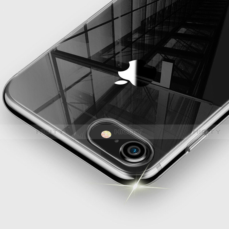 Silikon Schutzhülle Ultra Dünn Tasche Durchsichtig Transparent für Apple iPhone SE (2020) Schwarz groß