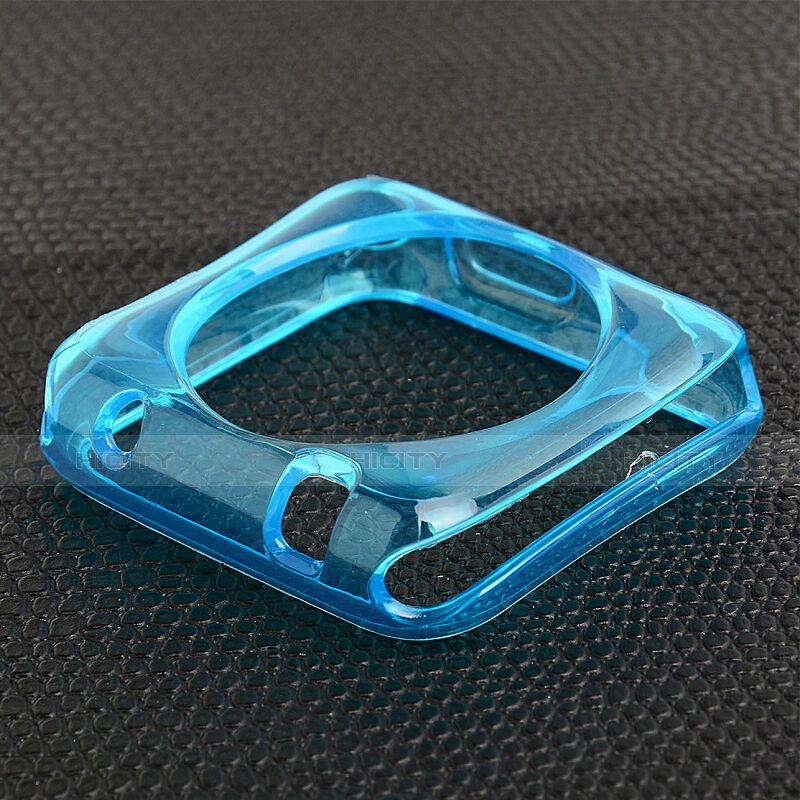 Silikon Schutzhülle Ultra Dünn Tasche Durchsichtig Transparent für Apple iWatch 3 38mm Blau