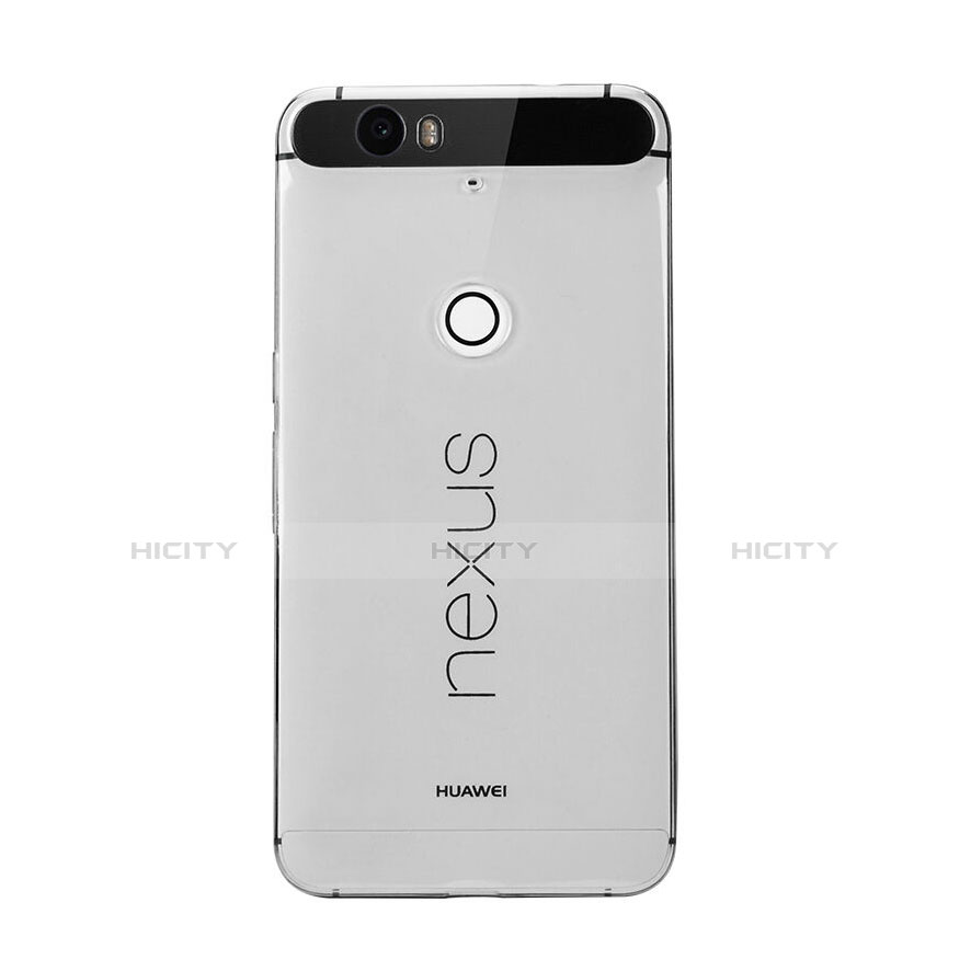 Silikon Schutzhülle Ultra Dünn Tasche Durchsichtig Transparent für Google Nexus 6P Grau groß