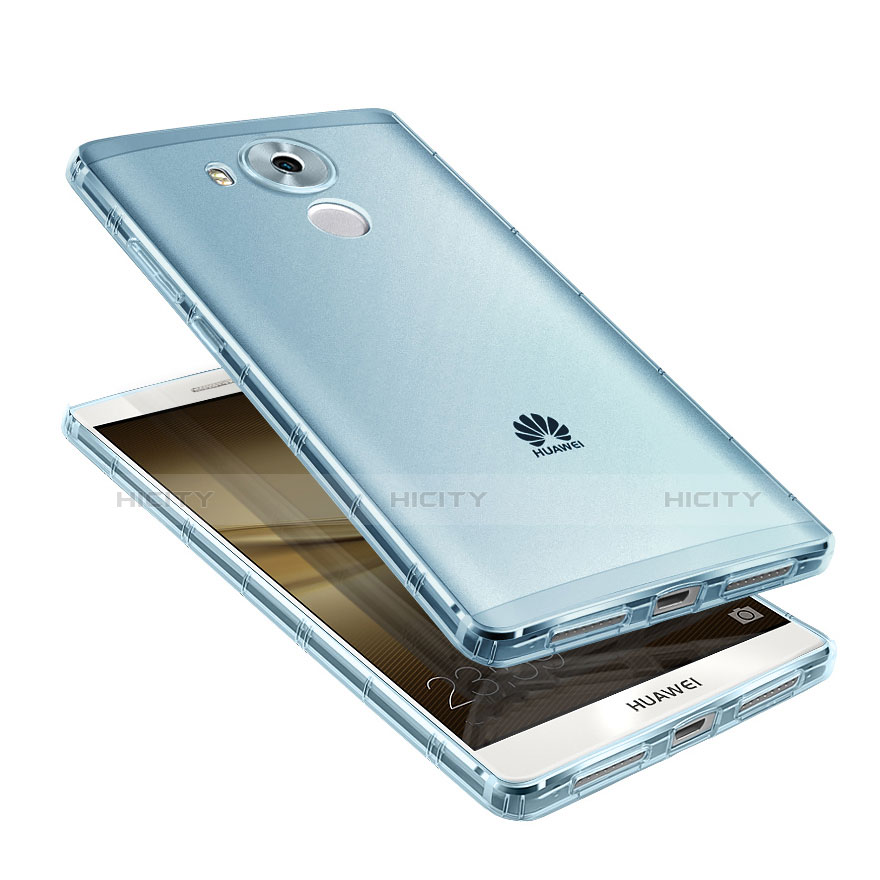 Silikon Schutzhülle Ultra Dünn Tasche Durchsichtig Transparent für Huawei Mate 8 Blau Plus