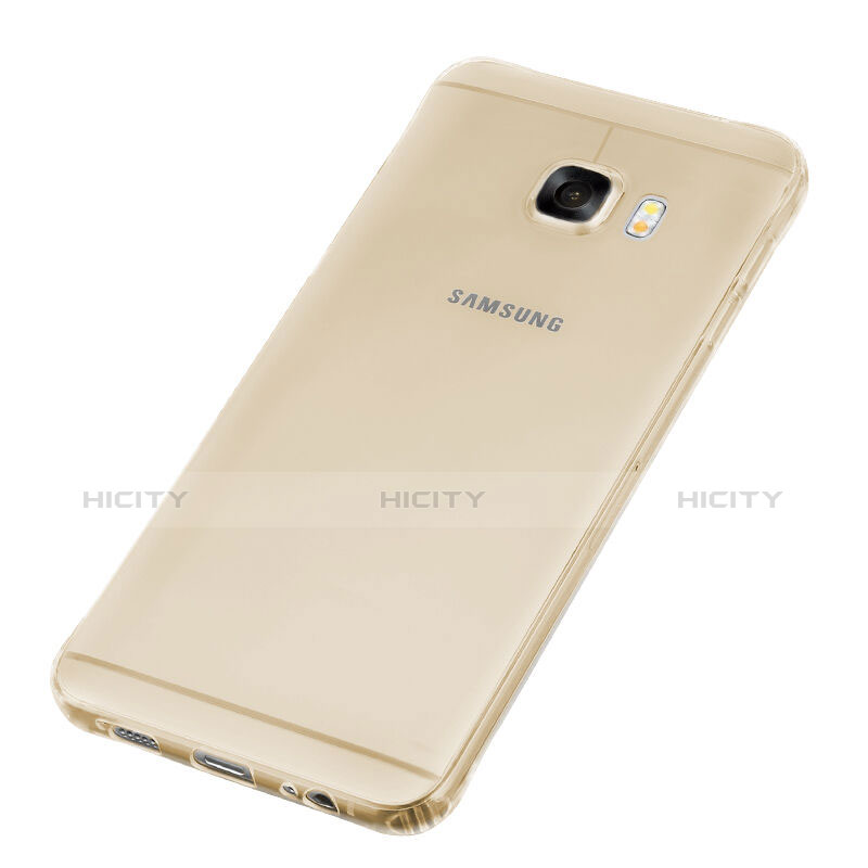 Silikon Schutzhülle Ultra Dünn Tasche Durchsichtig Transparent für Samsung Galaxy C7 SM-C7000 Gold