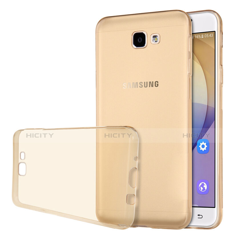 Silikon Schutzhülle Ultra Dünn Tasche Durchsichtig Transparent für Samsung Galaxy J5 Prime G570F Gold