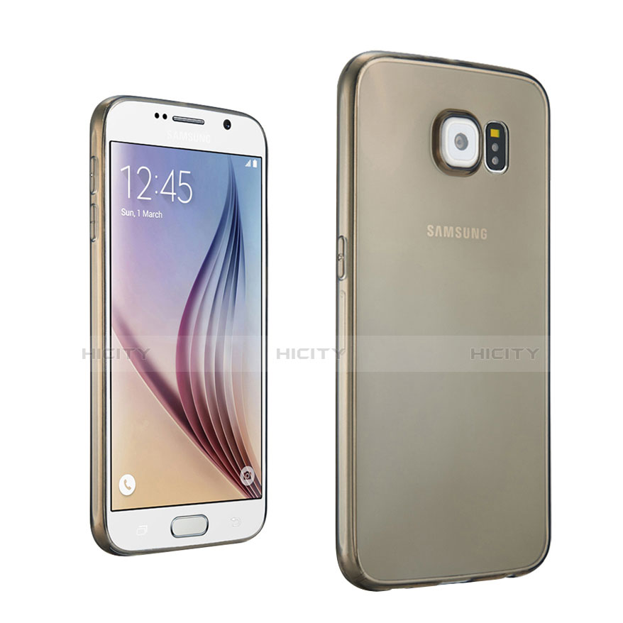 Silikon Schutzhülle Ultra Dünn Tasche Durchsichtig Transparent für Samsung Galaxy S6 Duos SM-G920F G9200 Grau Plus